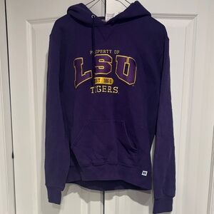 Russell Athletic Purple Hoodie with Gold LSU Lettering